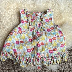 Pippa & Julie flowy lightweight pleated floral tank top with ruffle bottom 12m